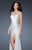 La Femme - 18594 Side Beaded Strapless Chiffon Gown In White and Neutral
