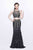 Primavera Couture - Elegant Two-Piece Jewel Illusion Sheath Gown 1859 in Gray