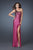 La Femme - 18600 Multi-Color One Shoulder Strap Evening Gown In Pink
