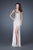 La Femme - 18600 Multi-Color One Shoulder Strap Evening Gown In White