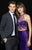 Madison James - 18-602 Illusion High Neck Floral Lattice Mermaid Gown In Purple and Multi-Color