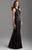 Madison James - 18-604 Embroidered Multi-Cutout Sheath Gown In Black