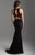 Madison James - 18-604 Embroidered Multi-Cutout Sheath Gown In Black