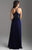 Sequin Embroidered Halter A-Line Evening Gown 18-605 in Blue