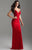 Madison James - 18-607 V Neckline Thin Strap Lace Evening Dress In Red