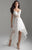 Madison James - 18-608 Embroidered Spaghetti Strap High Low Gown In White