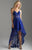 Madison James - 18-608 Embroidered Spaghetti Strap High Low Gown In Blue