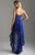Madison James - 18-608 Embroidered Spaghetti Strap High Low Gown In Blue