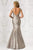 Feriani Couture - 18609 Beaded Cap Sleeve Mermaid Dress  In Silver