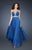 La Femme - 18609 Crystal Clad Strapless Sweetheart Gown In Blue