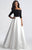 Madison James - 18-609 Off the Shoulder Full A-Line Mikado Dress In Black and White