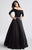 Madison James - 18-609 Off the Shoulder Full A-Line Mikado Dress In Black