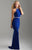 Madison James - 18-612 Jeweled Illusion Racerback Sheath Gown In Blue