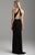 Madison James - 18-612 Jeweled Illusion Racerback Sheath Gown In Black