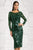 Feriani Couture - 18613 Embroidered Bateau Sheath Dress  In Green