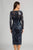 Feriani Couture - 18613 Embroidered Bateau Sheath Dress  In Blue