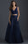 Madison James - 18-613 Two Piece Glitter Printed A Line Gown In Blue