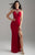 Madison James - 18-614 Crystal Garlanded Illusion High Neck Gown In Red