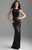 Madison James - 18-615 Illusion Bodice Sequined Sheath Gown In Black
