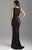 Madison James - 18-615 Illusion Bodice Sequined Sheath Gown In Black