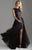 Madison James - 18-616 Cap Sleeve Sequin Ornate Overskirt Gown In Black