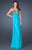 La Femme - 18617 Bedazzled Sweetheart Free Flowing Column Dress In Blue and Green