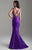 Madison James - 18-617 Beaded Sleeveless Mikado Trumpet Gown In Purple