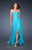 La Femme - 18619 Beaded Sweetheart Chiffon A-line Dress In Blue