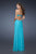 La Femme - 18619 Beaded Sweetheart Chiffon A-line Dress In Blue