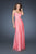 La Femme - 18619 Beaded Sweetheart Chiffon A-line Dress In Pink