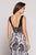 Colors Dress - 1861 Sequined V-Neck Printed Evening Gown In Black and White