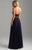 Madison James - 18-621 Beaded Halter Neck Lace and Chiffon Gown In Blue