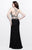 Primavera Couture - Two Piece Halter Long Dress with Slit 1863 in Black