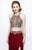 Primavera Couture - Two Piece Halter Long Dress with Slit 1863 in Red