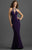 Madison James - 18-631 Halter Fitted Cutout Jersey Dress In Purple