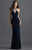 Madison James - 18-631 Halter Fitted Cutout Jersey Dress In Blue
