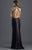 Madison James - 18-631 Halter Fitted Cutout Jersey Dress In Black