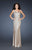 La Femme - 18634 Asymmetrical Sequined Evening Gown In Neutral and Silver