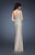 La Femme - 18634 Asymmetrical Sequined Evening Gown In Neutral and Silver