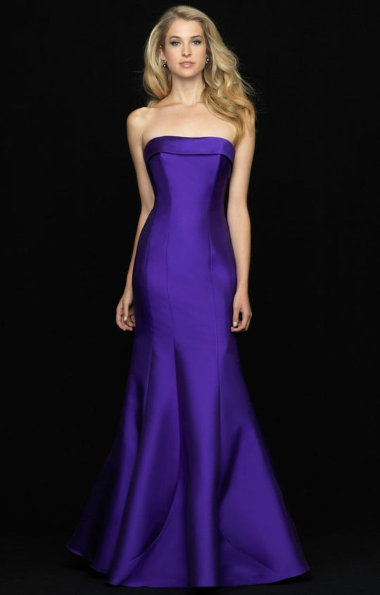 Madison James - Strapless Mikado Mermaid Gown 18-635 in Purple