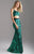 Madison James - 18-636 Two Piece Crop Top Sequined Dress In Green