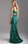 Madison James - 18-636 Two Piece Crop Top Sequined Dress In Green