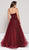 Colors Dress - Embellished Halter Metallic Mesh Ballgown 1863 in Red