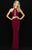 Madison James - 18-642 Two Piece Halter Front  Cutout Evening Dress In Purple and Red
