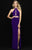 Madison James - 18-642 Two Piece Halter Front  Cutout Evening Dress In Purple