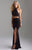 Madison James - 18-642 Two Piece Halter Front  Cutout Evening Dress In Black
