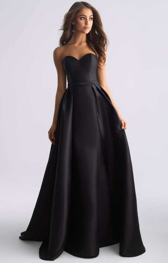 Madison James - 18-643 Strapless Sweetheart A-Line Gown In Black