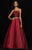 Madison James - 18-645 High Neckline A-Line Tulle Gown In Red