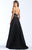 Madison James - 18-645 High Neckline A-Line Tulle Gown In Black