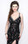 Primavera Couture - Beaded V-Neck Long Dress with Slit 1865 in Black